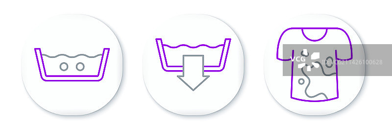 弄脏的T恤、洗涤温度图片素材