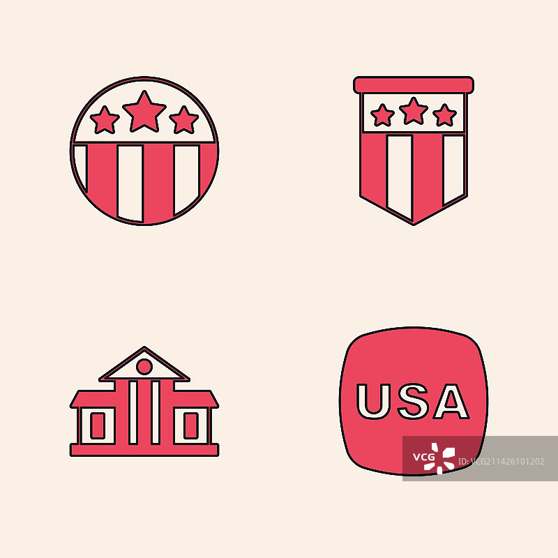 带星的美国独立日奖牌图片素材