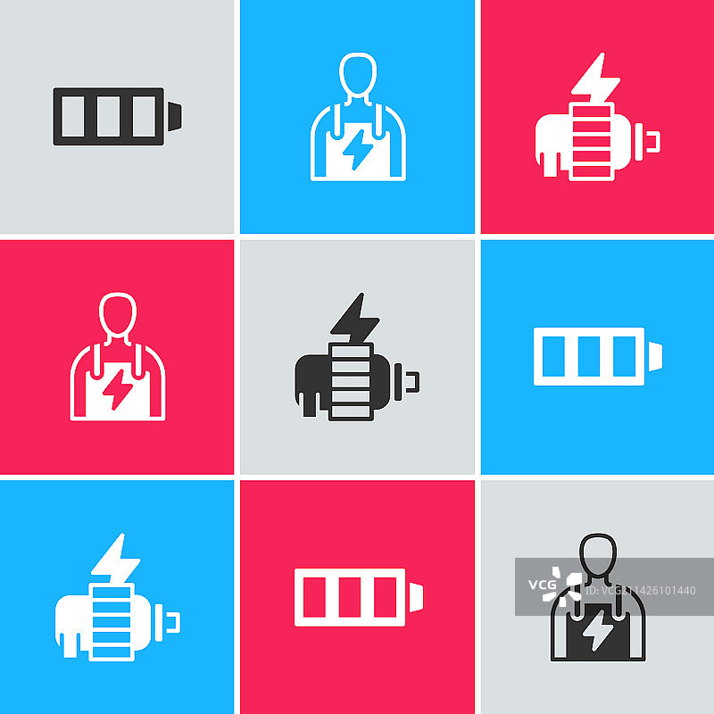 蓄电池充电、汽车修理工和电力图片素材