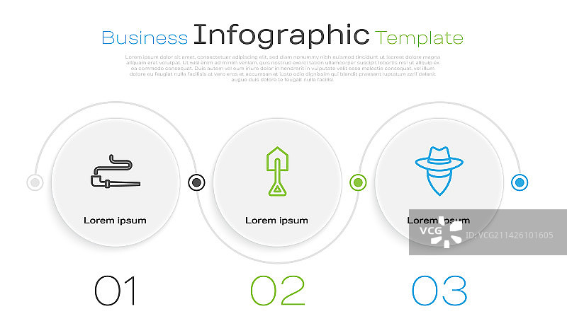 烟斗、铲子、牛仔与商业线条组合图片素材
