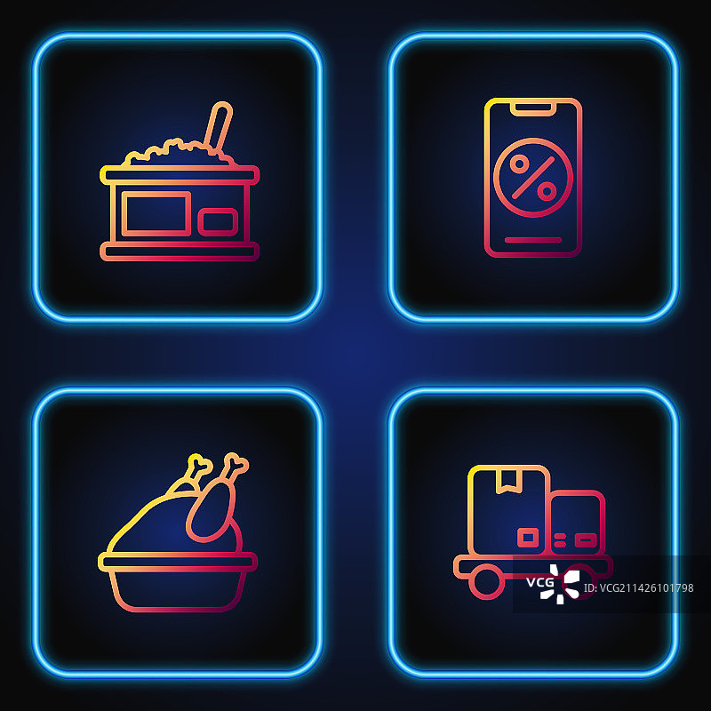 手推车盒子烤火鸡套装图片素材