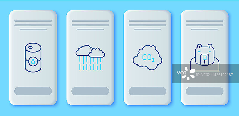 线条云与雨、二氧化碳排放云图片素材