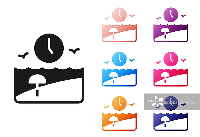 黑色假期时间图标，白色背景图片素材