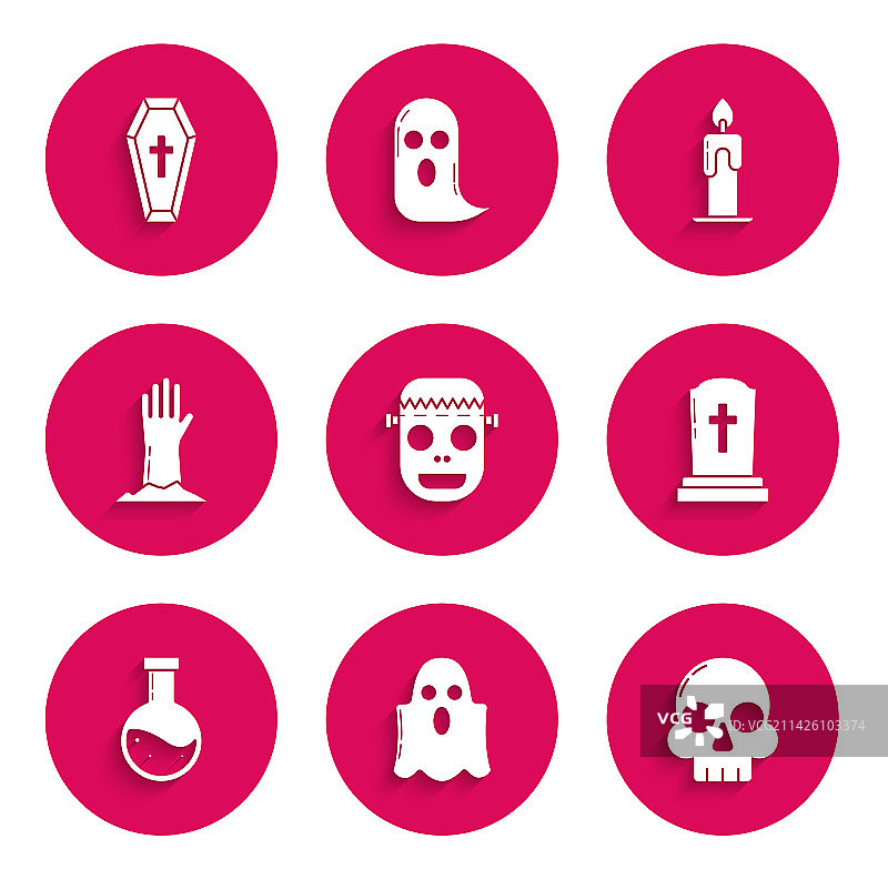 僵尸面具、幽灵、骷髅、墓碑素材图片素材