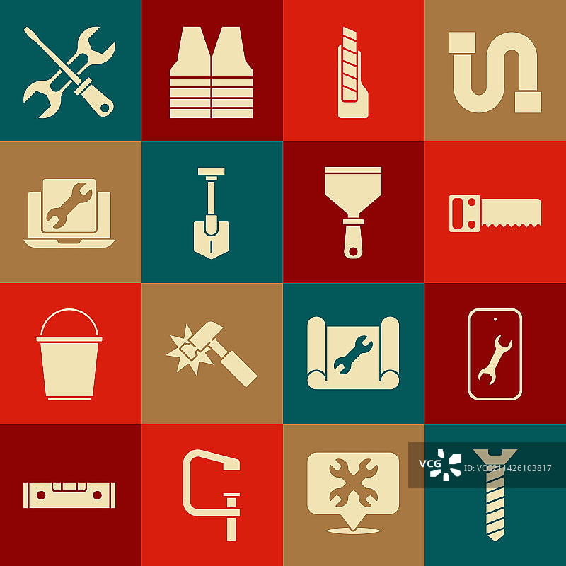 金属螺丝、移动服务、手锯套装图片素材