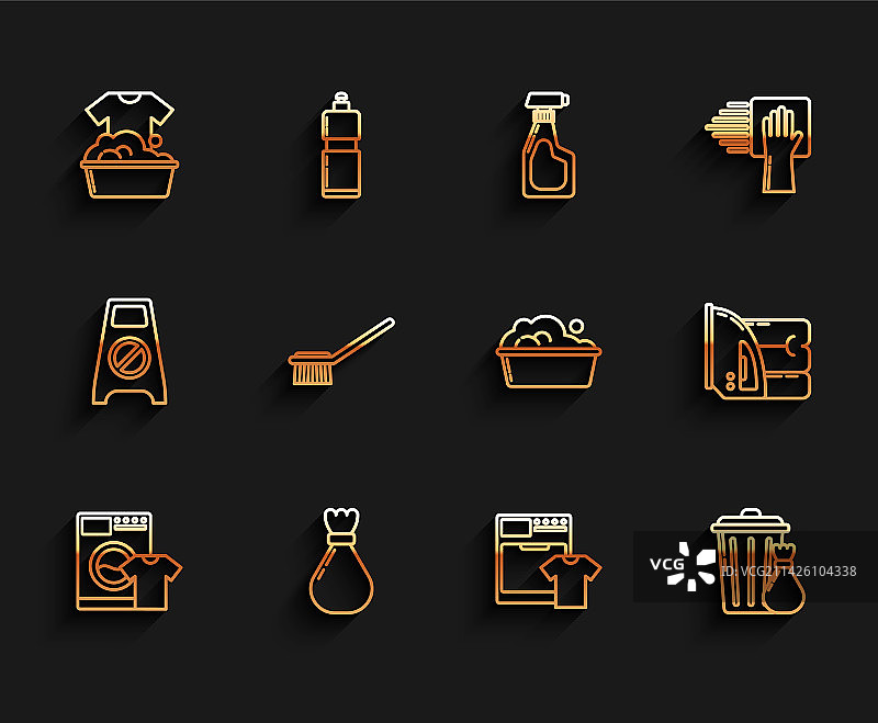 洗衣机、T恤、垃圾袋和塑料袋图片素材