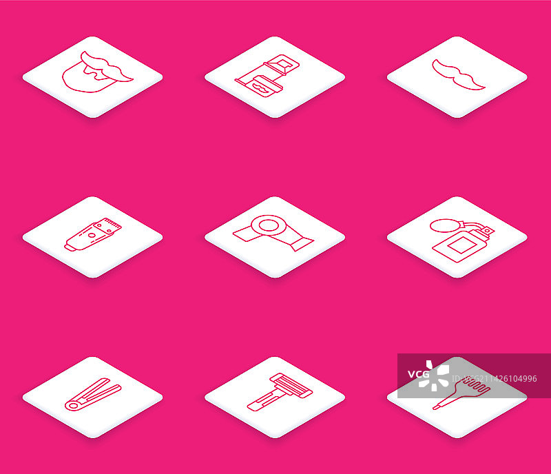 胡须剃须膏泡沫线条图标图片素材