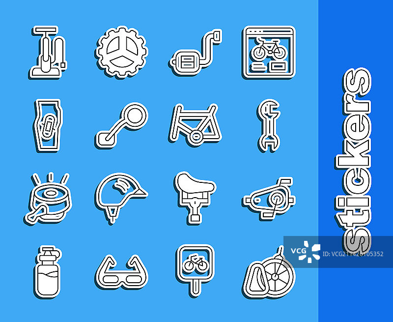 自行车停车、脚蹬与扳手图片素材