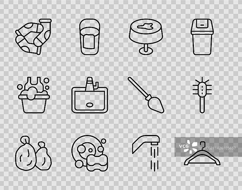 垃圾袋挂架衣柜污渍线条图片素材