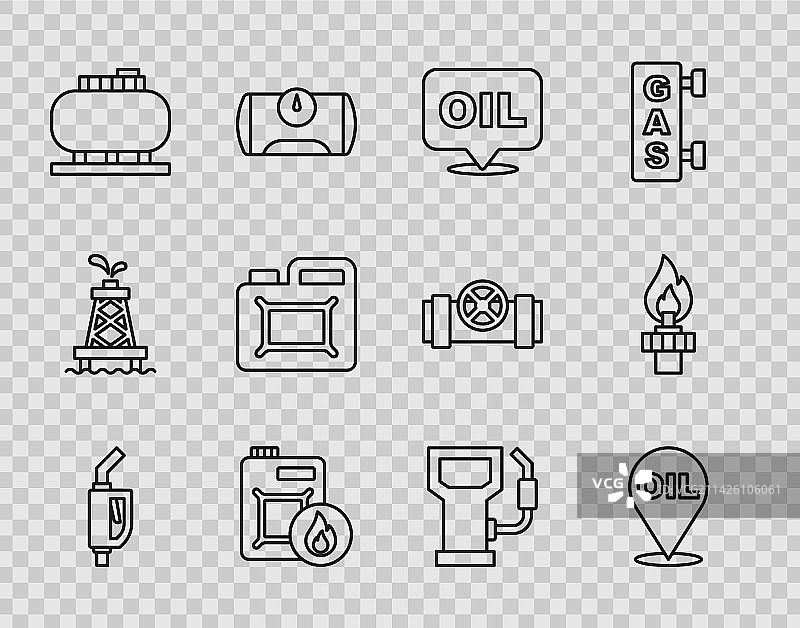 加油枪和汽油燃料组合图片素材