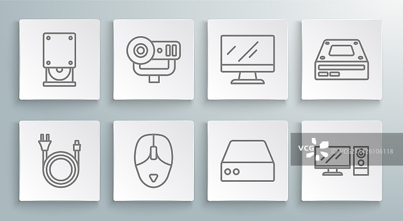 电源插头网络摄像头鼠标图标合集图片素材