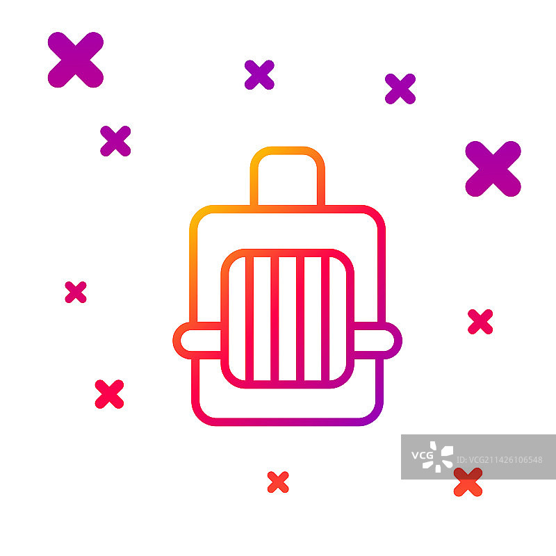 宠物携带箱彩色线条图标图片素材