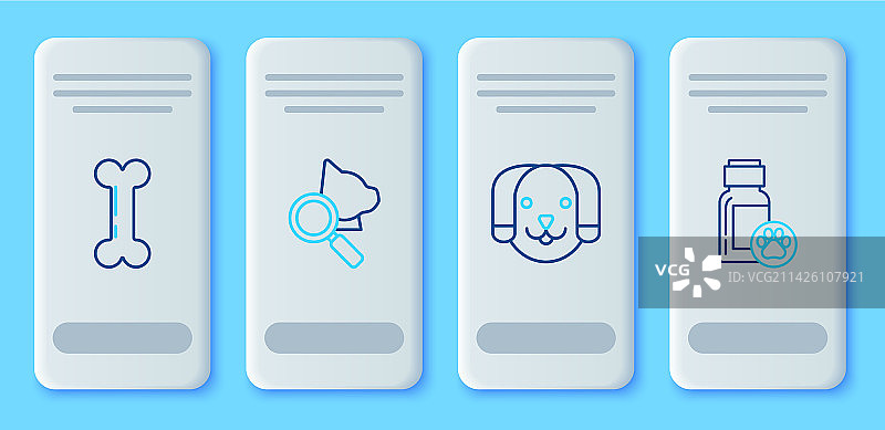 兽医诊所符号、狗骨头线条素材图片素材