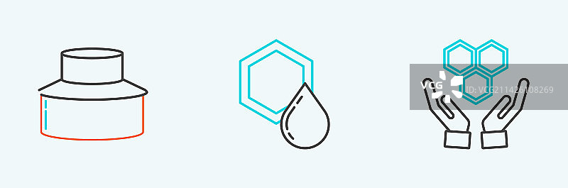 蜂巢与养蜂人双手套装图片素材