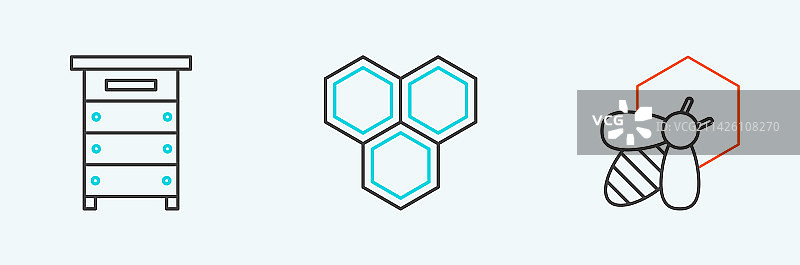 蜜蜂、蜂巢图标图片素材