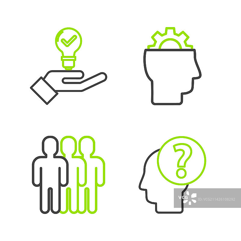 人头像、问号与用户线条图片素材