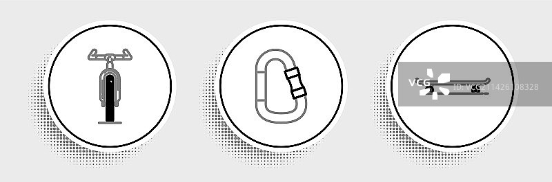 滑板、自行车和登山扣图标图片素材