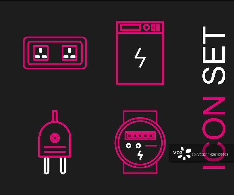 电表、插头和充电宝图片素材