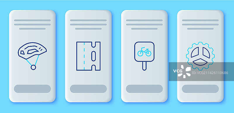 自行车道、停车位和头盔图片素材
