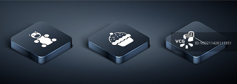 果冻熊糖果棒棒糖2.5D等距图标合集图片素材