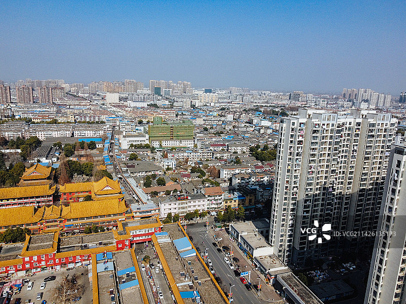 舒城县 慈母宫 南溪路 新世界购物 中医院 航拍图片素材