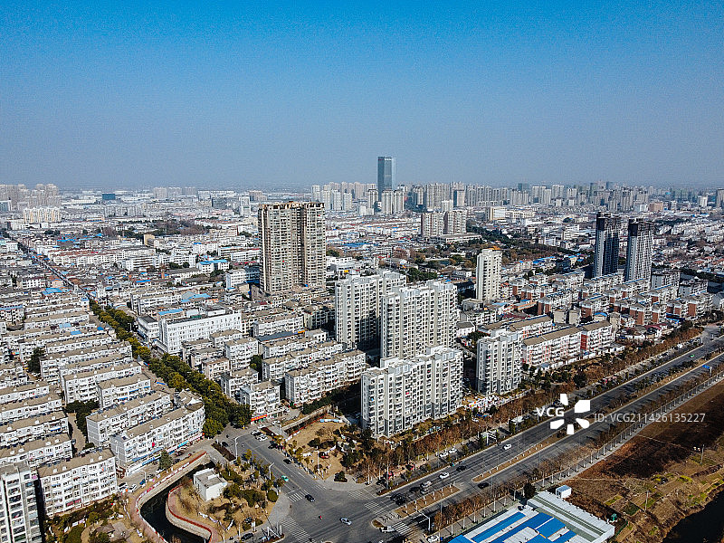 舒城县 慈母宫 南溪路 新世界购物 中医院 航拍图片素材