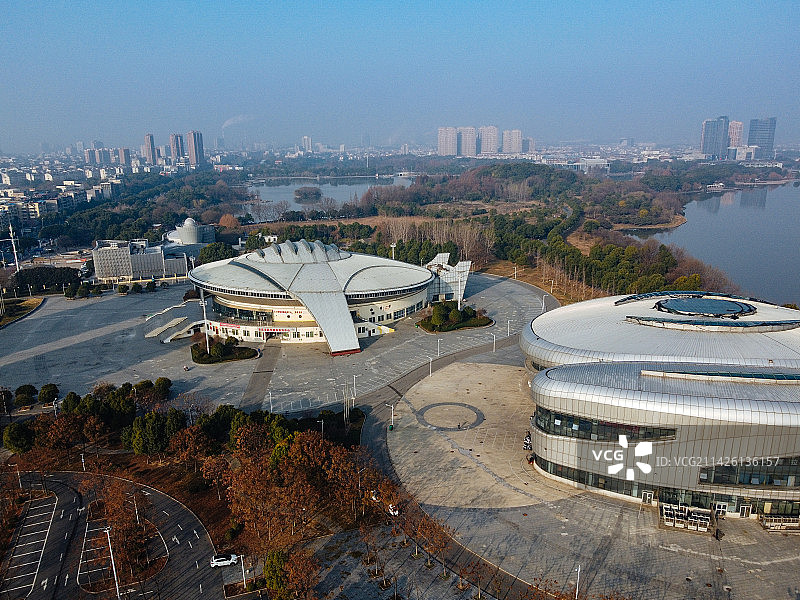 安庆 安庆体育馆 菱湖南路 新城吾悦广场 皖江大道 望座国际 庆润水上娱乐中心 航拍图片素材