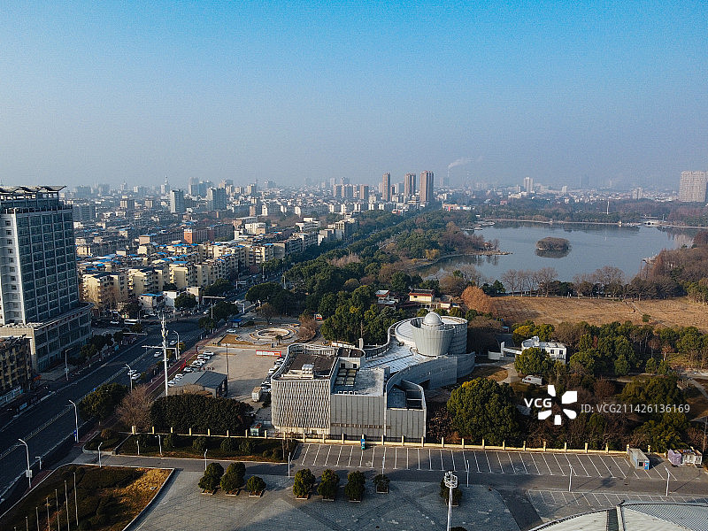 安庆 安庆体育馆 菱湖南路 新城吾悦广场 皖江大道 望座国际 庆润水上娱乐中心 航拍图片素材