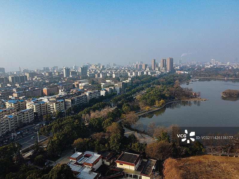 安庆 安庆体育馆 菱湖南路 新城吾悦广场 皖江大道 望座国际 庆润水上娱乐中心 航拍图片素材