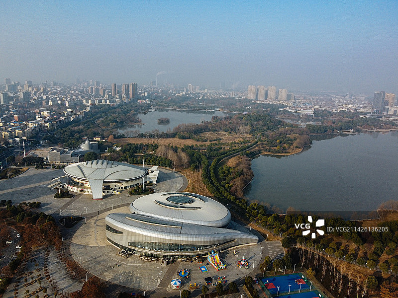 安庆 安庆体育馆 菱湖南路 新城吾悦广场 皖江大道 望座国际 庆润水上娱乐中心 航拍图片素材