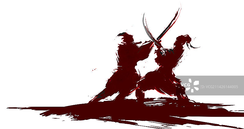 二人中国武术争斗比刀图片素材
