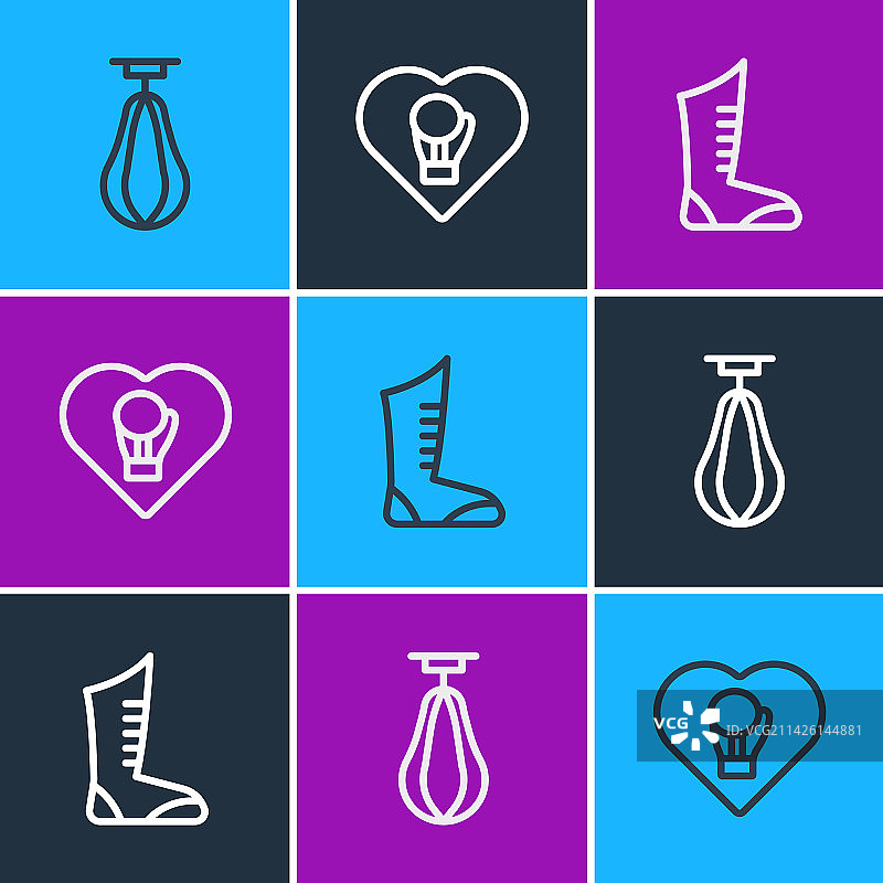 拳击沙袋与运动拳击鞋图片素材