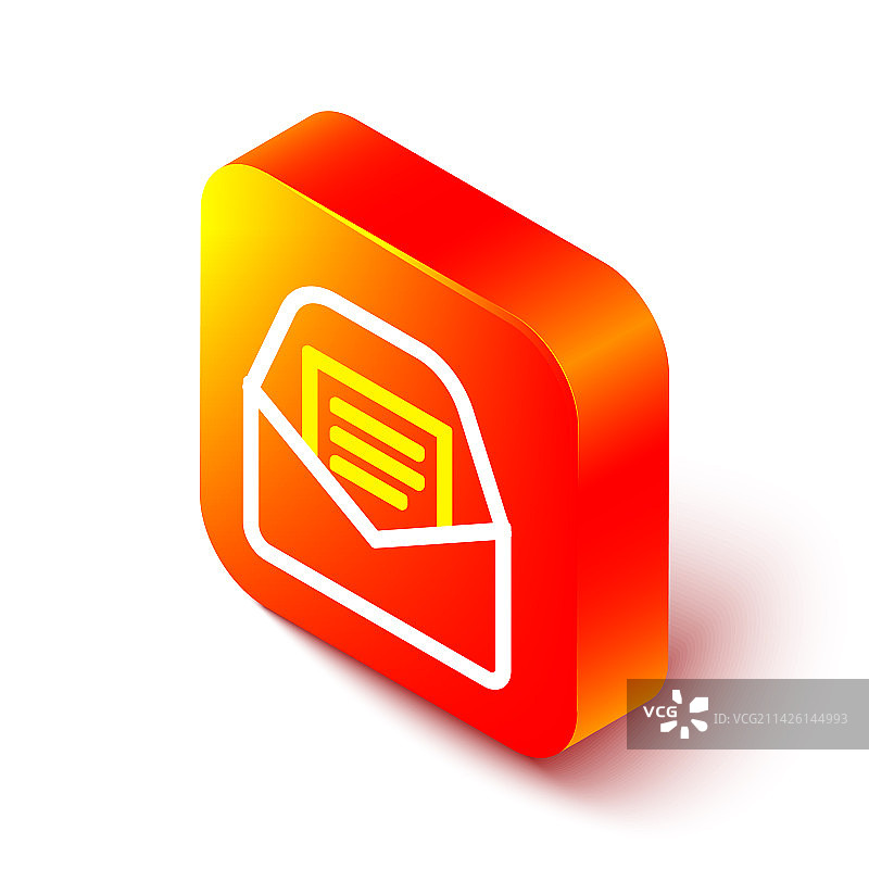 2.5D线条邮件和电子邮件图标图片素材