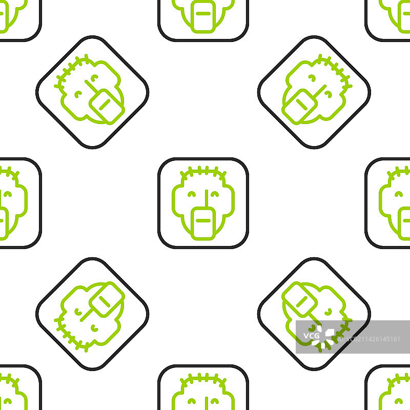 线条说唱歌手图标，隔离无缝图案图片素材