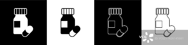 药瓶和药丸图标图片素材