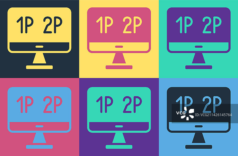 波普艺术电脑显示器屏幕图标图片素材