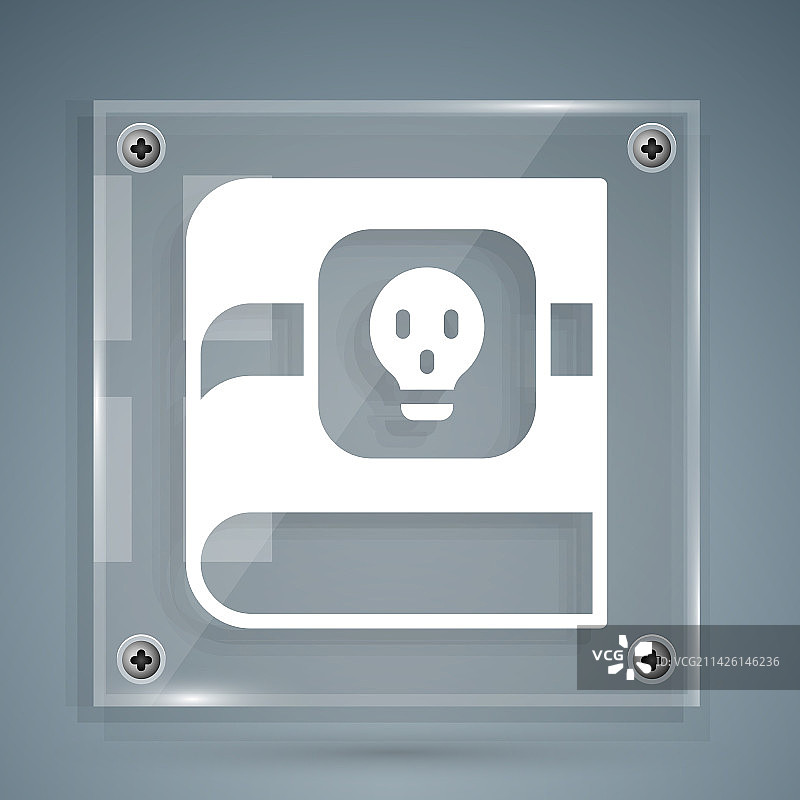 带有骷髅图标的白色毒药书籍图片素材