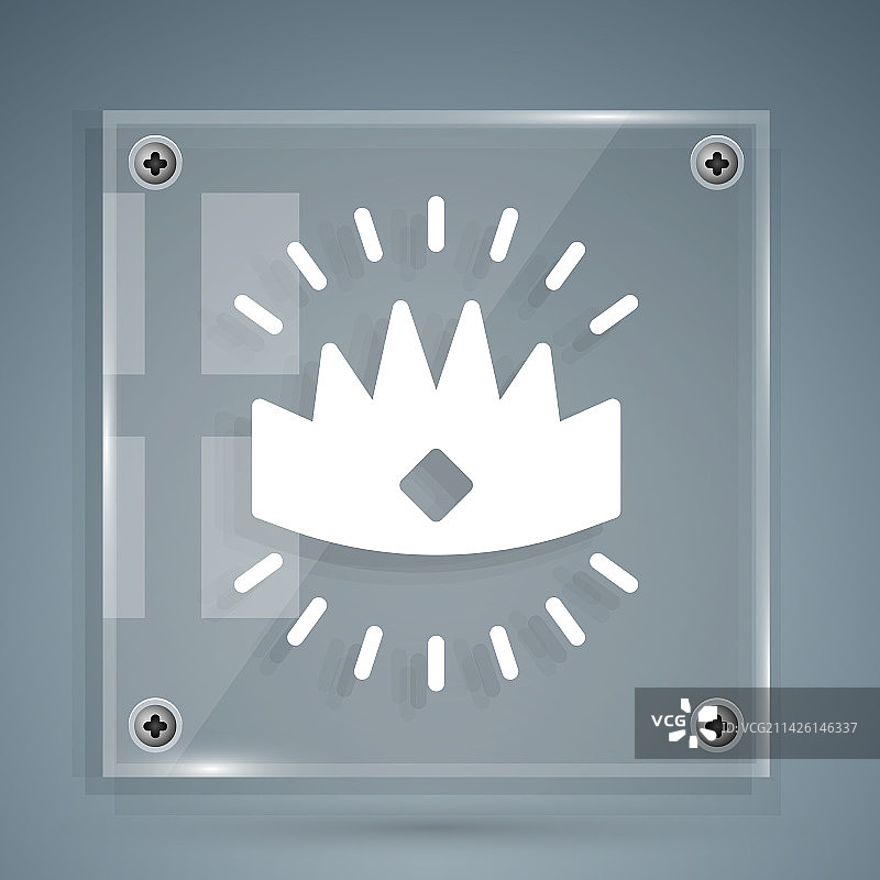 灰色背景上的白色皇冠图标图片素材