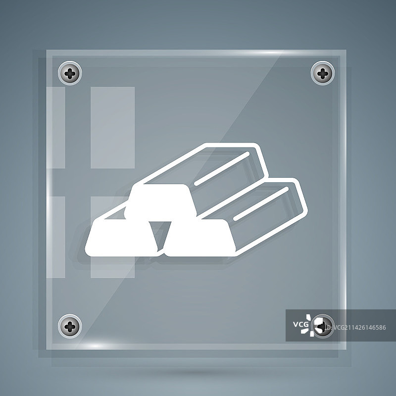 白色金条图标，灰色背景图片素材