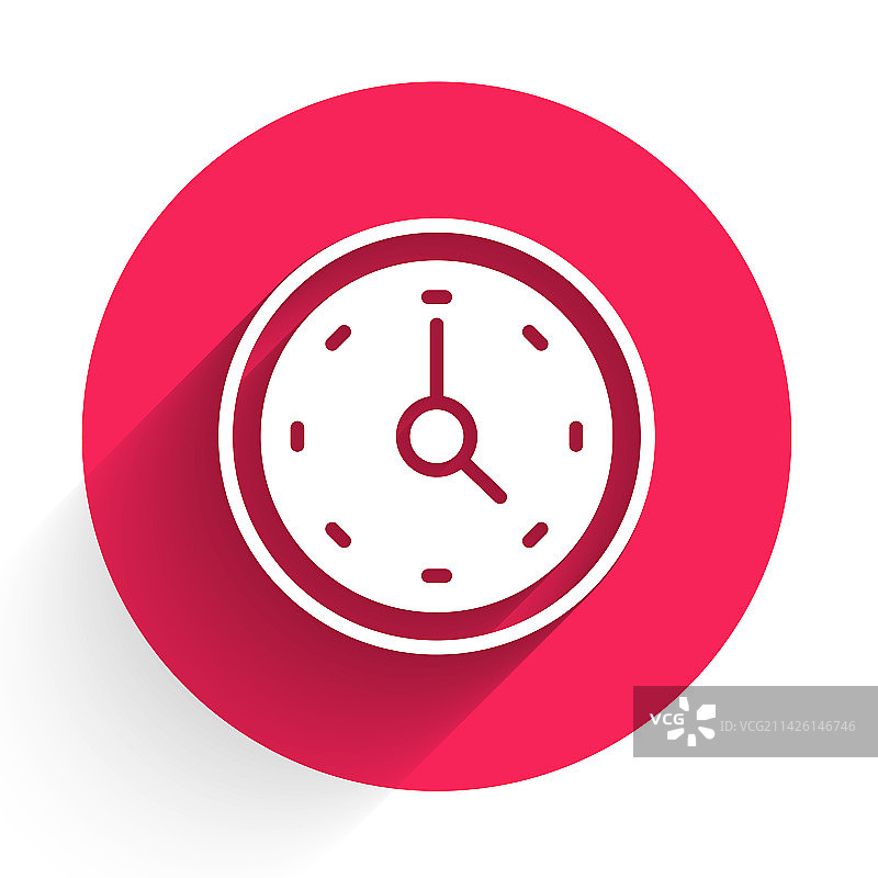 带长阴影的白色时钟图标图片素材