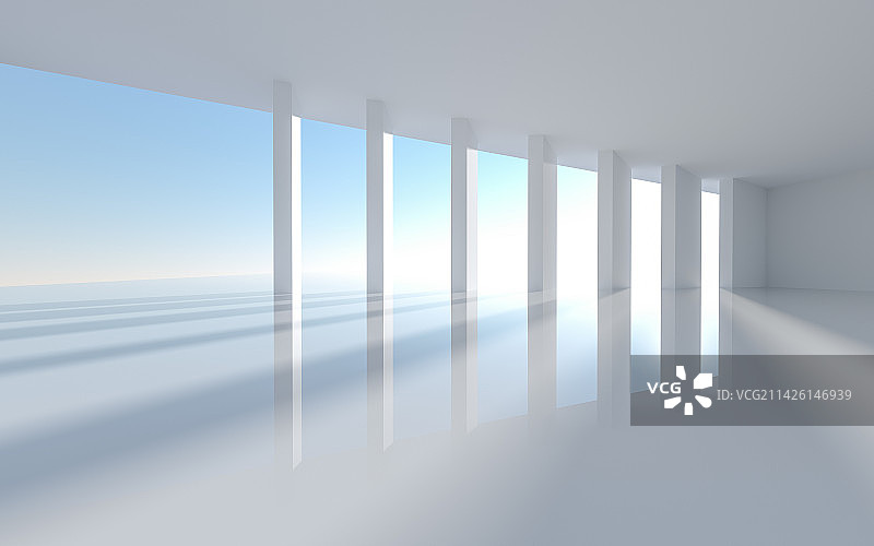 三维渲染建筑空间背景平台图片素材