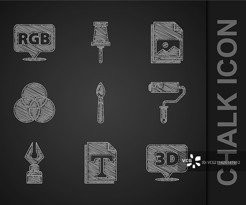 画笔、文本文件与气泡对话框图片素材