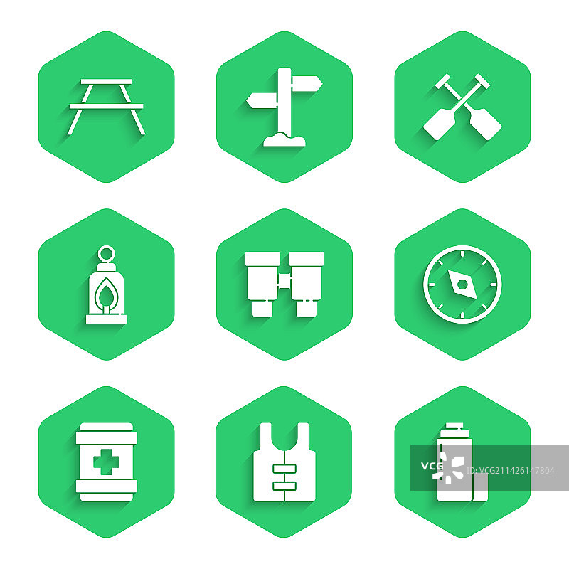 望远镜、救生衣、保温杯图片素材