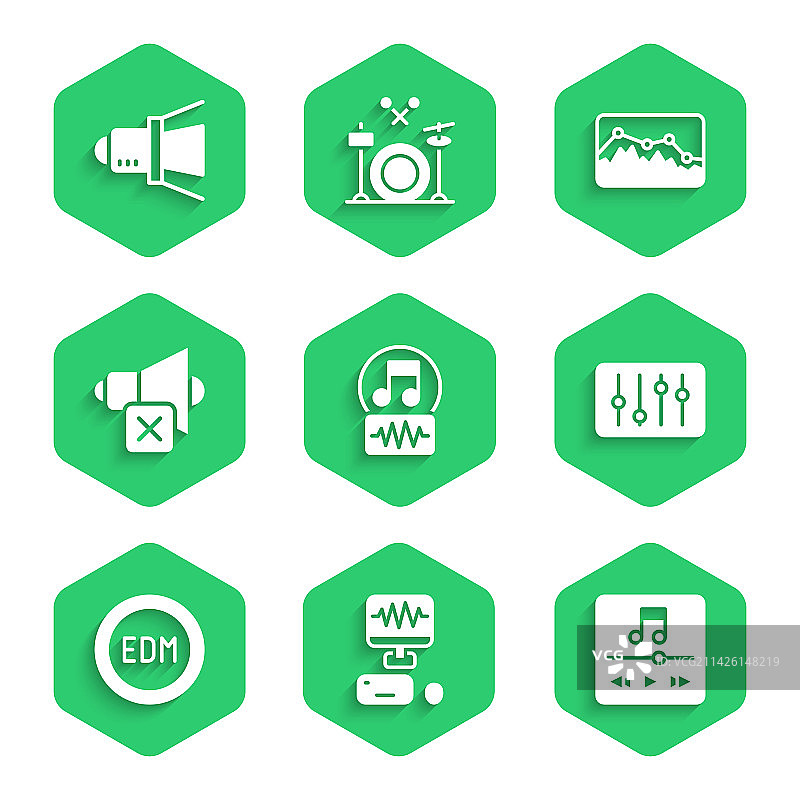 音乐符号、音调、录音棚和播放器素材图片素材