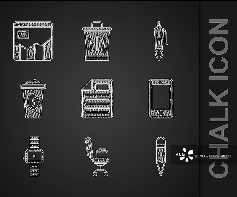 文件档案办公椅铅笔手机套装图片素材