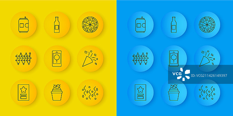 圣诞灯饰和手机贺卡线条组合图片素材