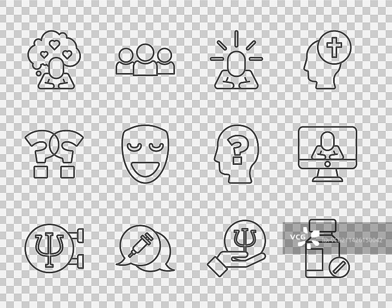 心理学精神镇静药丸线条图片素材