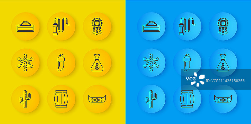 仙人掌六角星警长牙齿皮划艇线条图标图片素材