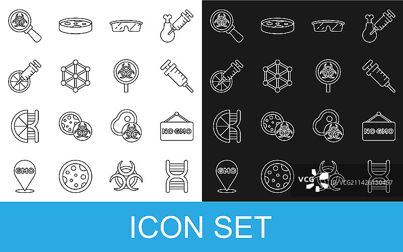 DNA符号非转基因注射器实验室线条图片素材