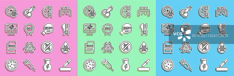 线条移液器与转基因生物图片素材